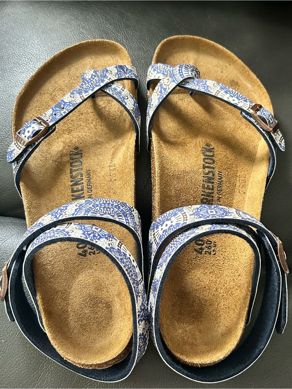 Yara Birkenstocks Rare Blue Print Size 40 - Picture 3 of 13